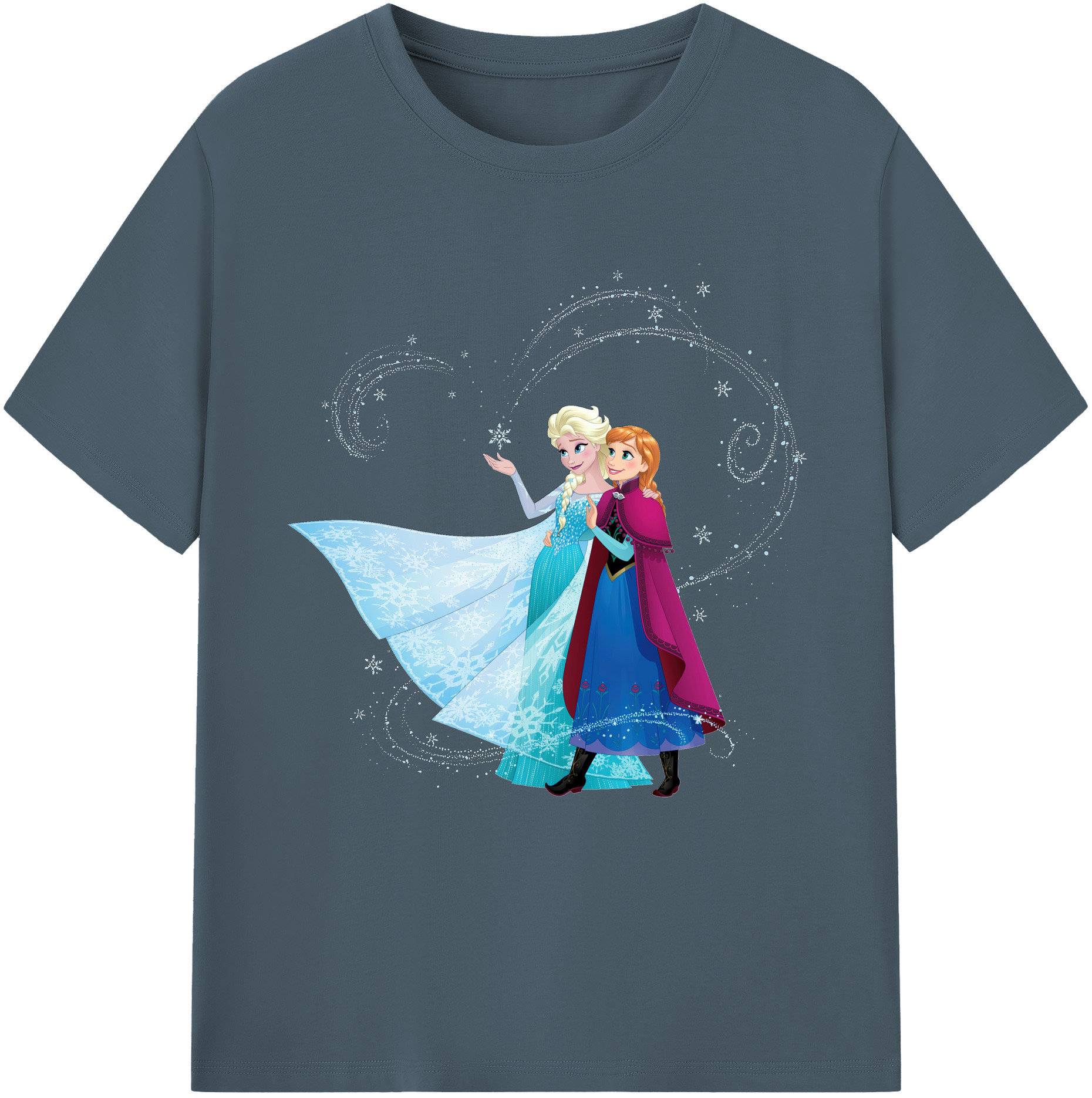 （画像用） アナと雪の女王 アンナ エルサ Frozen Anna Elsa 綿100％半袖Tシャツ（フロントプリント）